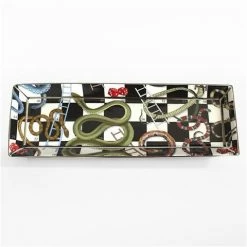 Halcyon Days - Pen Tray W/Platinum Edging Snakes & Ladders