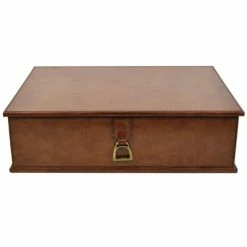 Rossini Leather - Document Box Storage Tan