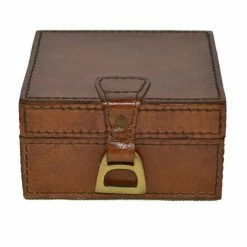 Rossini Leather - Square Box With Stirrups Tan