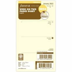 Filofax - 2023 Refill Week On Two Pages Diary Cotton Cream