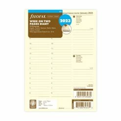 Filofax - 2023 A5 Refill Week On Two Pages Diary Cotton Cream