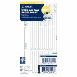 Filofax - 2023 Refill Week On Two Pages Diary Horizontal White