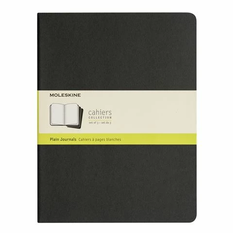 Moleskine - Cahier Plain Journal Extra Large Black Set 3pce 3 Moleskine - Cahier Plain Journal Extra Large Black Set 3pce