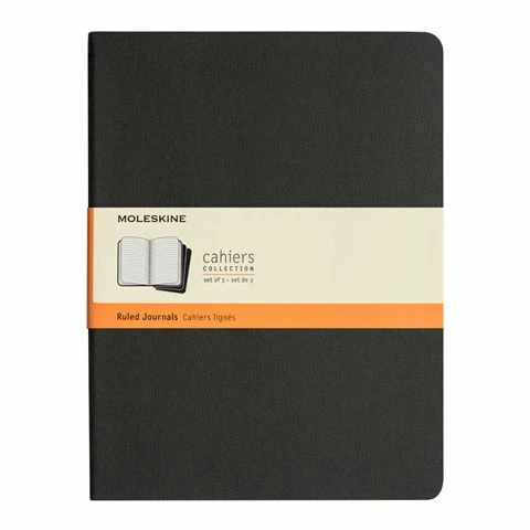 Moleskine - Cahier Ruled Notebook Extra Large Black Set 3pce 3 Moleskine - Cahier Ruled Notebook Extra Large Black Set 3pce