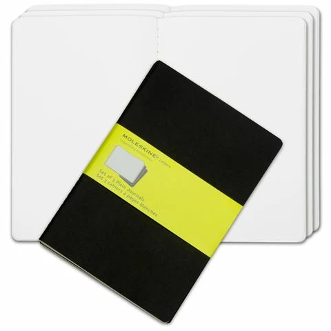 Moleskine - Cahier Plain Notebook Large Black Set 3pce 3 Moleskine - Cahier Plain Notebook Large Black Set 3pce