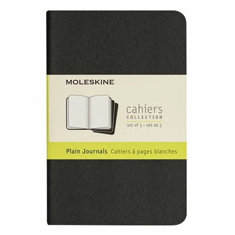 Moleskine - Cahier Plain Pocket Notebook Black Set 3pce 3 Moleskine - Cahier Plain Pocket Notebook Black Set 3pce
