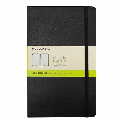 Moleskine - Classic Hard Cover Plain Notebook Large Black 3 Moleskine - Classic Hard Cover Plain Notebook Large Black