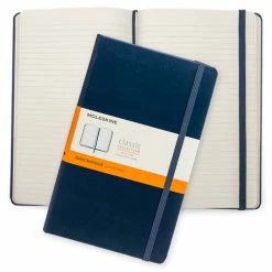 Moleskine - Classic Hard Cover Ruled Notebook Large Sapphire