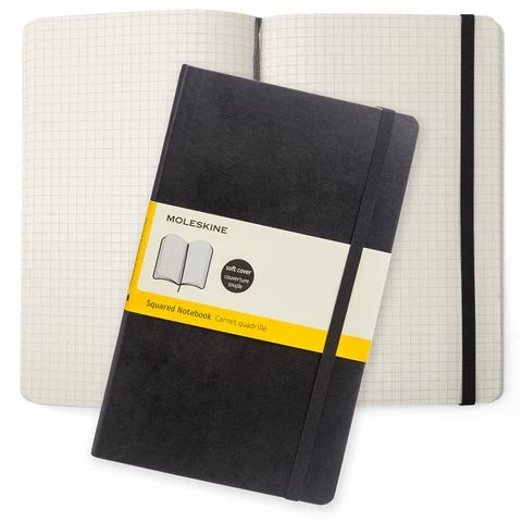 Moleskine - Classic Soft Cover Grid Notebook Large Black 3 Moleskine - Classic Soft Cover Grid Notebook Large Black