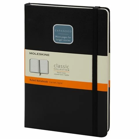 Moleskine - Classic Hard Cover Ruled Notebook Expanded L Blk 3 Moleskine - Classic Hard Cover Ruled Notebook Expanded L Blk