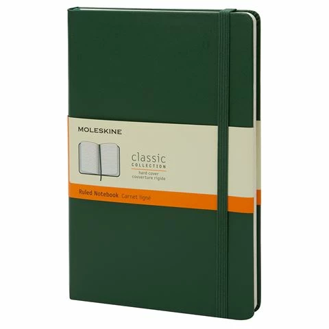 Moleskine - Classic Hard Cover Ruled Notebook Large Green 3 Moleskine - Classic Hard Cover Ruled Notebook Large Green