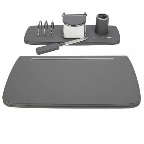 Renzo Romagnoli Renzo - Leather Venus Desk Set 3pce Grey 3 Renzo Romagnoli Renzo - Leather Venus Desk Set 3pce Grey