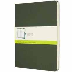 Moleskine - Cahier Plain Notebook XL Myrtle Green Set 3pce