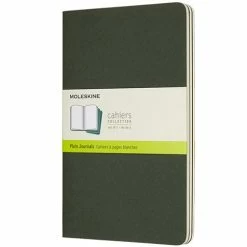 Moleskine - Cahier Plain Notebook Large Myrtle Green Set 3pc