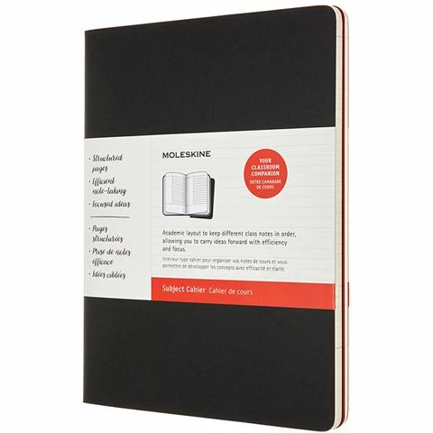 Moleskine - Subject Cahier Journal Blk & C/Berry XL Set 2pc 3 Moleskine - Subject Cahier Journal Blk & C/Berry XL Set 2pc