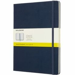 Moleskine - C/Hard Cover Squared Notebook XL Sapphire Blue