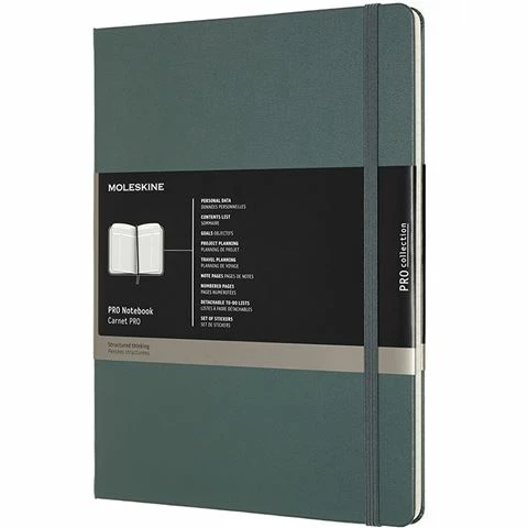 Moleskine - Pro Notebook Hard Cover Extra Large Forest Green 3 Moleskine - Pro Notebook Hard Cover Extra Large Forest Green