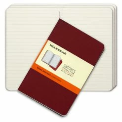 Moleskine - Cahier Ruled Pocket Journal Red Set 3pce